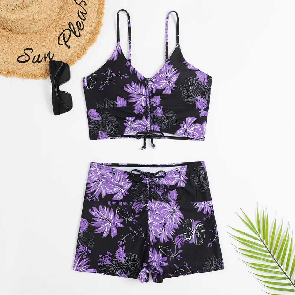 Women’s High-Waist Floral Push-Up Bikini