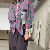 Women’s Versatile Oversized Plaid Blouse