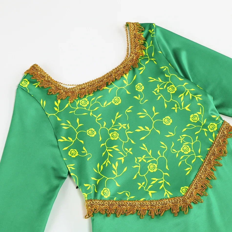 Fantasy Fiona Cosplay Girls Green Dress Clothing Cartoon Monster Costume Disguise Kids Role play Halloween Outfits Children 2