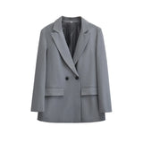 Tailored Double-Breasted Office Blazer