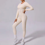 New Autumn/Winter Women's One-piece Yoga Jumpsuit Long-sleeved Sexy Backless Slim Fit Sports Outfit 5