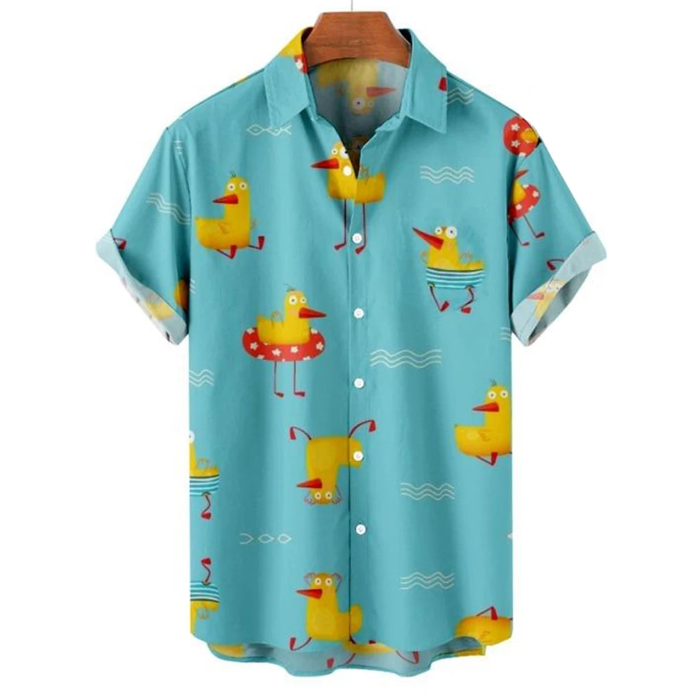 Duck-3d-Print-Shirts-Men-Fashion-Hawaiian-Shirt-Short-Sleeve-Casual-Beach-Shirts-Boys-Single-Breasted