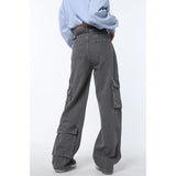 Vintage Grey High Waist Women Jeans Straight Baggy Denim Pants Stars American Fashion Streetwear Wide Leg Jean Female Trouser 6