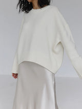 Light Blue Oversized Sweaters For Women 2024 Trend White Loose Sweater Casual Autumn Winter Warm Thick Knit Sweater Women Jumper 9