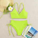 Gemini said Women’s V-Neck Lace-Up Bikini Set