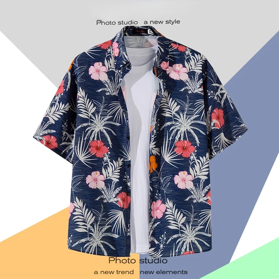 Men-Street-Fashion-Summer-Daily-Shirt-Hawaiian-Cartoon-Print-Casual-Loose-Shirts-Short-Sleeve-Beach-Loose