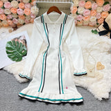 YuooMuoo Brand Fashion Women Knitted Mini Dress Ins Hot Sexy Package Hips Ruffled Party Dress Streetwear Lady Outfits Vestidos 3