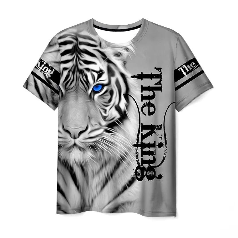 Lion 3D Printing T-shirt Sports Casual Short Sleeve Summer Street Clothing 6