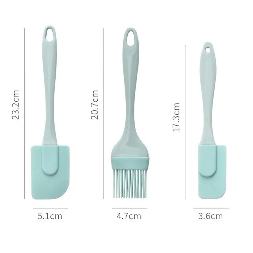 3Pcs Cream Scraper DIY Bread Cake Butter Spatula Mixer Oil Brush Kitchen Baking Tool Silicone Spatula Non-stick 3