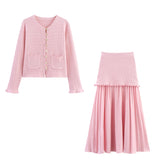 Women’s Knit Cardigan & Skirt Set