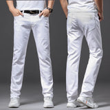 Men White Jeans Fashion Casual Classic Style Slim Fit Soft Trousers Male Brand Advanced Stretch Pants 5