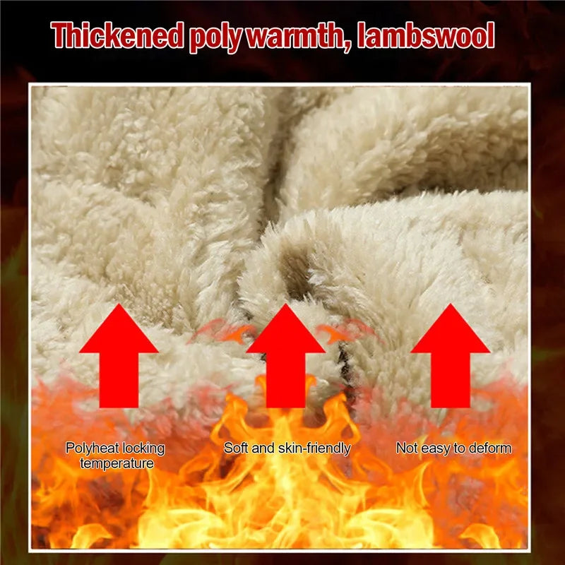Winter Sweatwear Men Plush Thick Fleece Sweatpant Lambswool Thermal Trousers Casual Pants Waterproof Windproof Warm Cotton Pants 2
