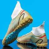 High Ankle Sports Footwear FG/TF Kids Soccer Cleats Football Boots Professional Men's Soccer Shoes Krampon Outdoor Sneakers 2024