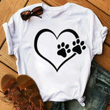 Unisex Colorful Heart & Paw Print T-Shirt