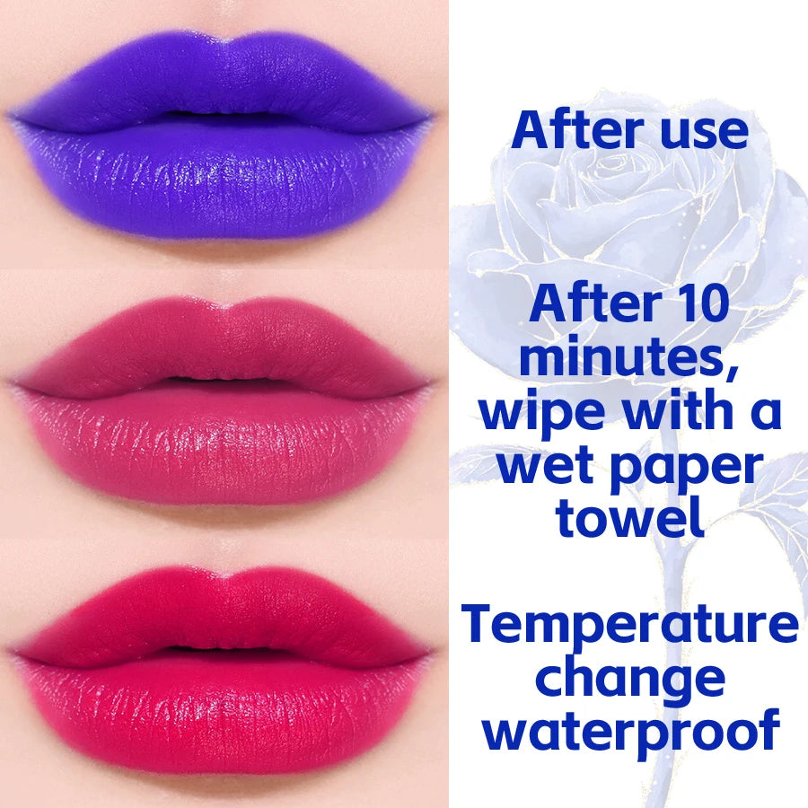 Blue Rose Lipstick Temperature Color Changing lipstic Moisturizing  Female Makeup products Sexy Lip tint Gloss Shiny Lipsticks 3
