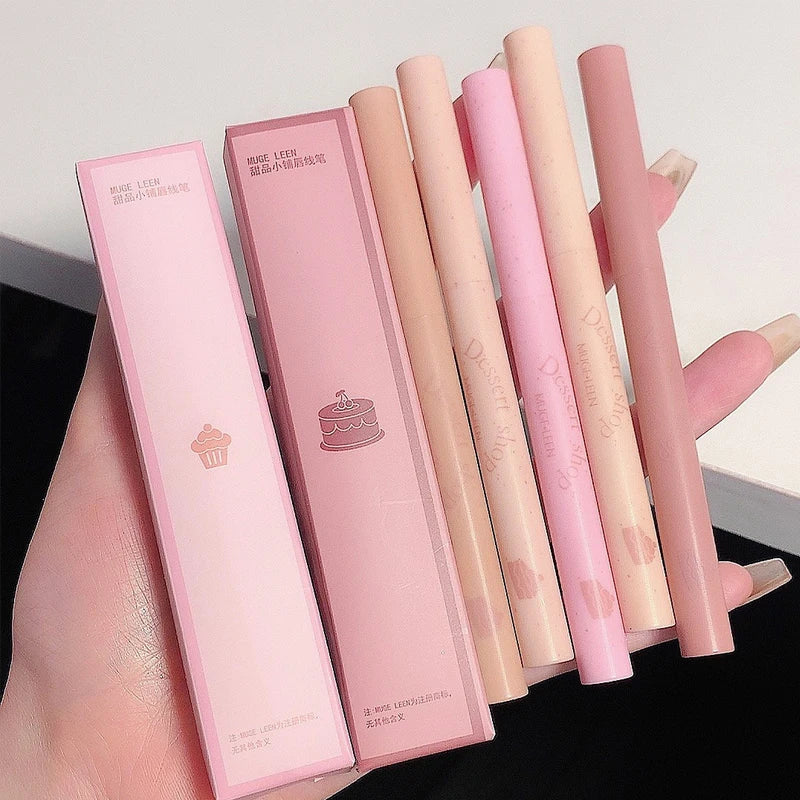 Dessert Lip Liner Automatic rotating waterproof lasting no color outline lip lipstick pen 5