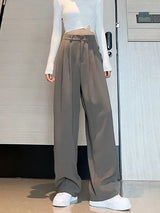 New-Women-Pants-Fashion-High-Waist-Stright-Long-Wide-leg-Suit-pants-Female-Casual-Spring-Summer