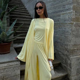 Long Cardigan & High-Waist Trouser Set