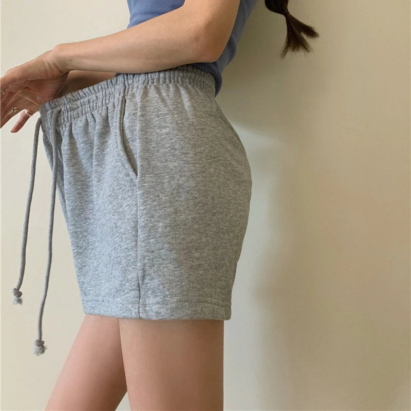 Women Shorts Solid Cozy Simple Casual Loose Hipsters Running Breathable All-match Streetwear Hot Teens Wide Leg Bottoms Summer 5