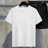 Men T Shirt Summer Cotton Tops Women Solid Color Blank Tshirts O-neck Round Collar Short-Sleeve Couple White Top Tees 2