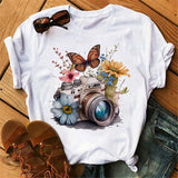 Butterfly Tree Print Harajuku Tee