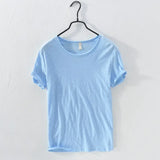 Mens Retro Raw Edge Cotton Tee