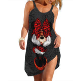 Disney-Mickey Minnie Dresses for Women Soft Women's Beach Dresses Summer Fashion Sling Print Sexy Skinny Seaside Casual Oversize