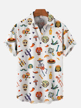 Mexican Graffiti Hawaiian Shirt - Men's Colorful Short Sleeve Hawaii Style 3