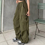 Women Pants Casual Low Waist Drawstring Sweatpant Solid Drawstring Parachute Trousers Oversized Pants Jogger Women'S Pants 5