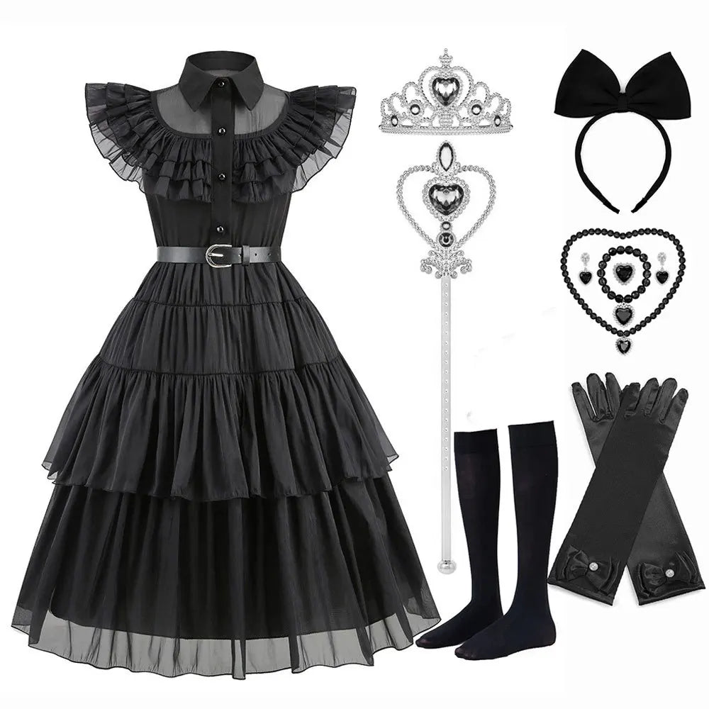 Disney-Inspired Wednesday Addams Cosplay