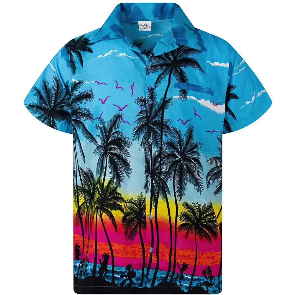 Hawaiian palm trees 3D Print Men Shirt