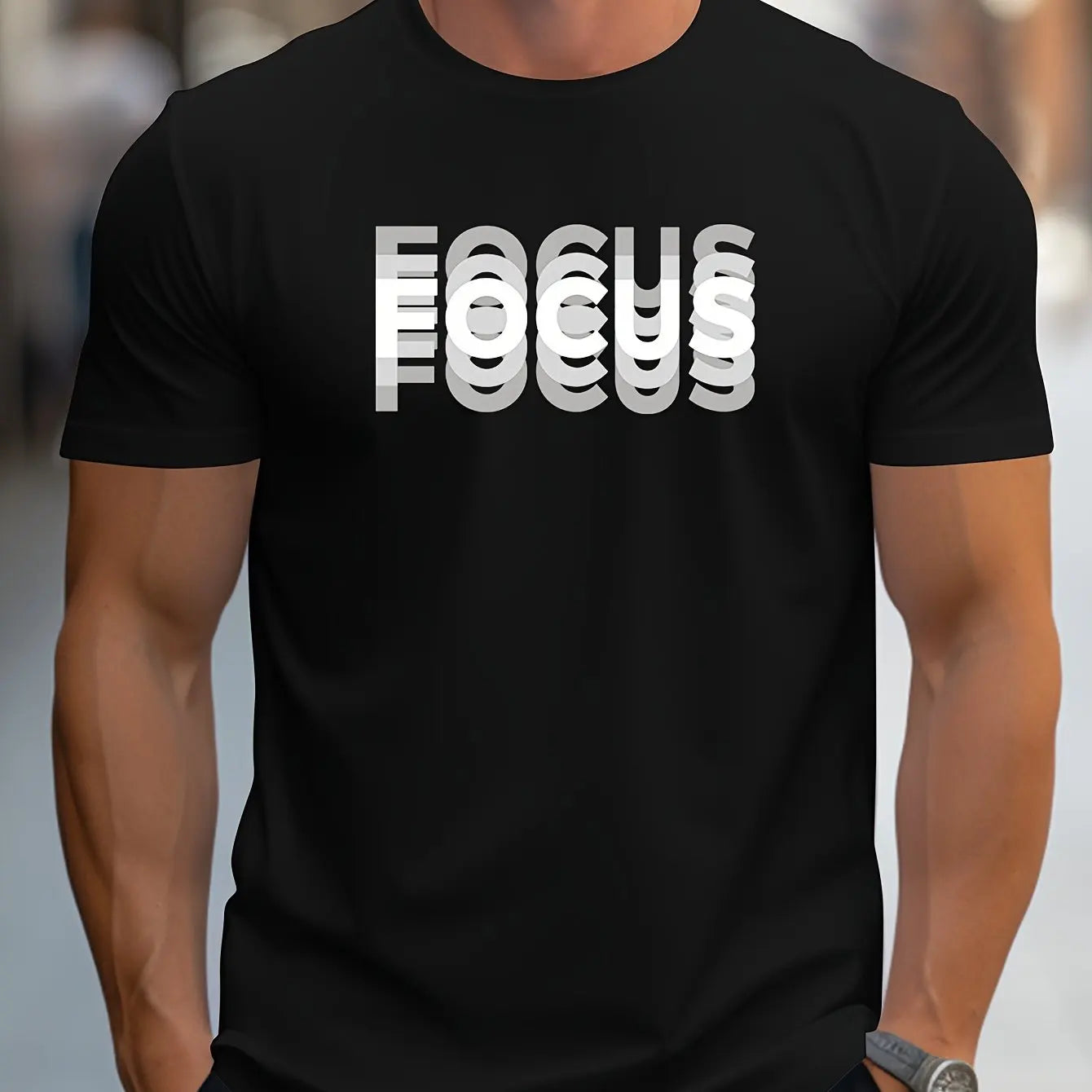 Men's Loose-Fit Cotton "Focus" Tee