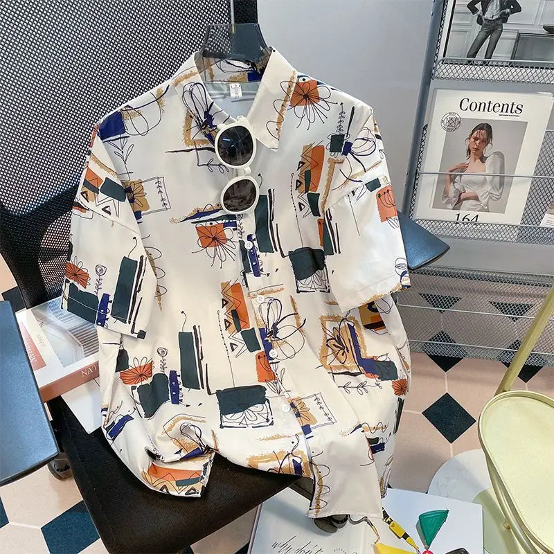 Men-Street-Fashion-Summer-Daily-Shirt-Hawaiian-Cartoon-Print-Casual-Loose-Shirts-Short-Sleeve-Beach-Loose