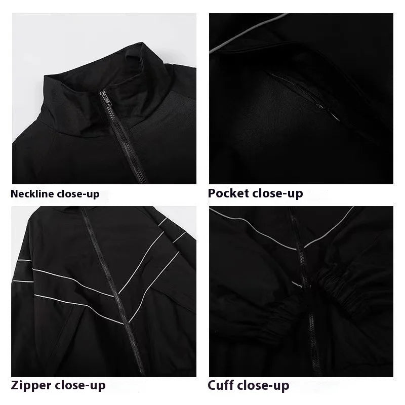 Hip Hop Varsity Jacket Men High Street Patchwork Color Black Windbreaker Coats Women Spring Autumn Thin Fashion College Jackets 2