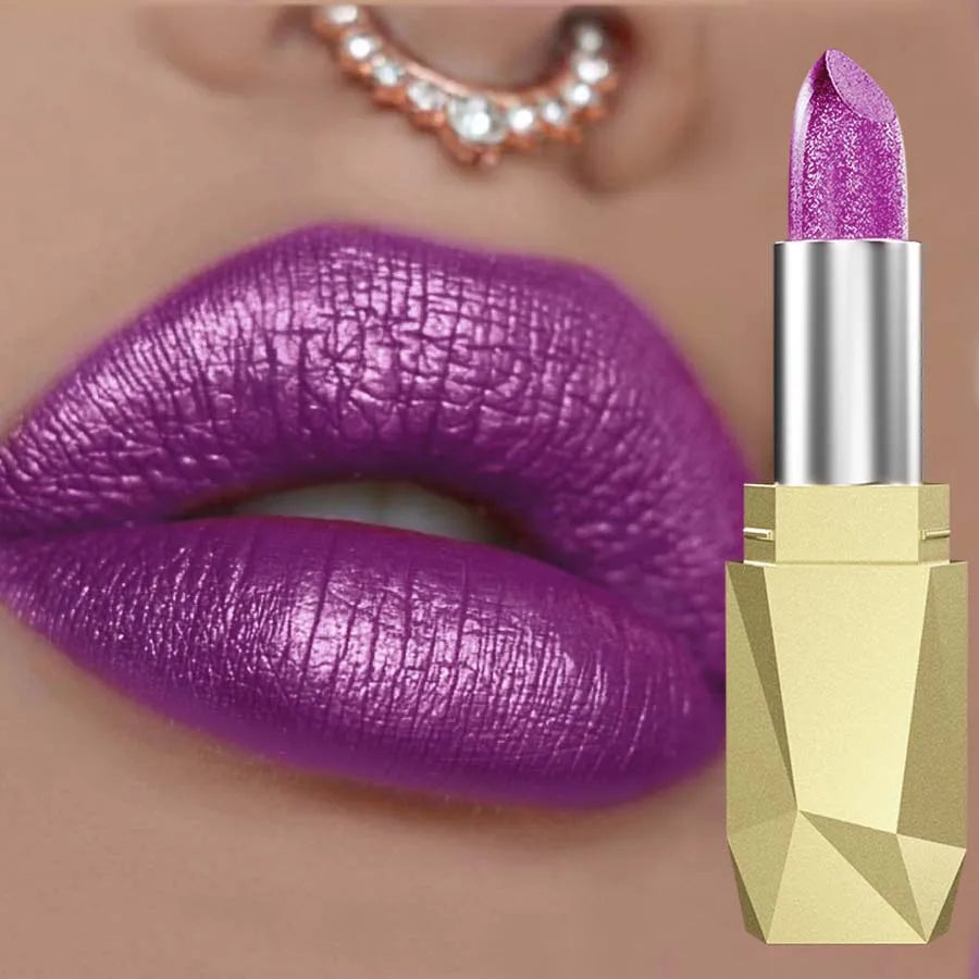 Diamond Shimmer Diamond Shimmer Purple Glitter Lip Tint Long Lasting Waterproof Lip oil for Women Girls Lips Make Up Cosmetics 5