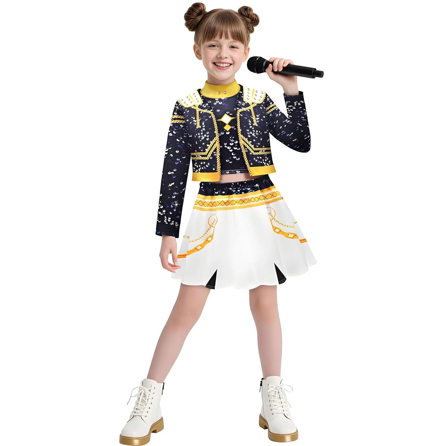 Hot Movie KPop Demon Hunters Costume Girl Cosplay KPop Singers Dance Role Halloween Demon Outfits Top + Pants + Accessories Set 2