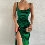 Women New Spring and Summer Fashionable and Sexy Slim Fit Slit Strap Dress