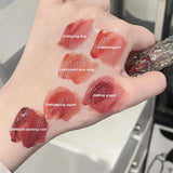 Gegebear Crystal Transparent Lipstick - Long-Lasting Mirror Glaze Easy to Color Lip Gloss with White Drill Detail for Smooth Fin 6
