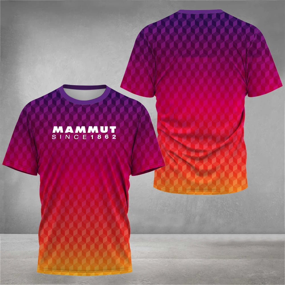 Men's outdoor hiking T-shirt 3D printed design rock climbing cross-country running Drifit camping clothes fashionable 3