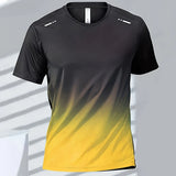 Men's T-shirts Sports T-shirt Quick-drying Gradient Short Sleeve Tees Outdoor Workout Basketball Training Running men clothes 5