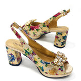 Italian Gold Heel Sandals & Matching Bag Set - 2024 Women Party Shoes (Thick Heel, Bigger Sizes) 4