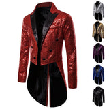 Men's Suit Round Sequin Button Tuxedo Stage Show Wedding Host Dance Festival Celebration Dinner Casual 2