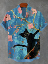 Men's Cat Graphics Shirts Short Sleeved Button Down Lapel Shirt For Summer Oversized Tops Vacation Casual Hawaiian Shirts 4