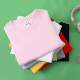 100% Cotton Solid Tshirts Men Woman Short Sleeve Fashion Brand Trend Casual Soft Clothing Tees Customized Products Summer Tops 4