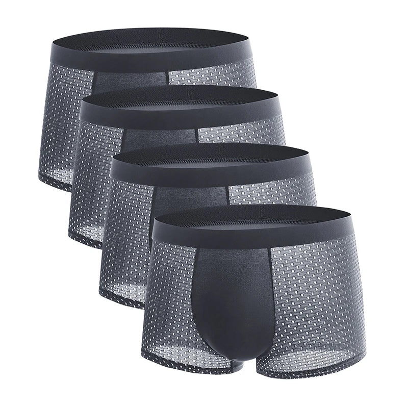 Men's Ice Silk Mesh Boxer Briefs (4-Pack)