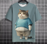 Men’s Oversized Funny Cat Graphic Tee
