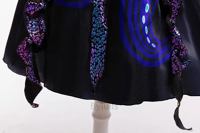 Girl Ariel Mermaid Ursula Costume Cosplay Octopus Sea Witch Black Dress Costume Halloween Costumes Birthday Party 6