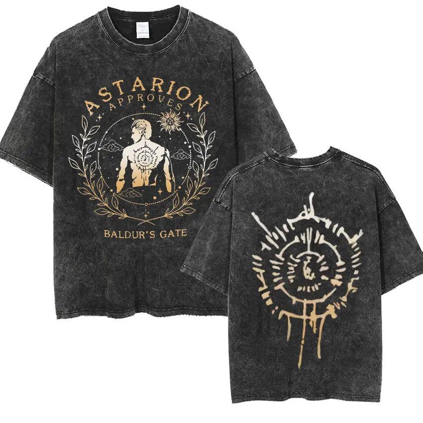 Astarion Dinner Graphic T Shirt Baldurs Gate 3 Fan Gamer Washed T Shirts 5