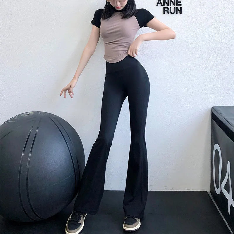 Woman's Sexy Open Crotch Leggings Hidden Zippers Flare Hot Pants Gym Crotchless Booty Lift Dance High Rise Outdoor Sex Trouser 2