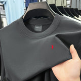 High end silky cotton breathable short sleeve T-shirt men summer designer Paul brand embroidered fashion casual round neck top 4